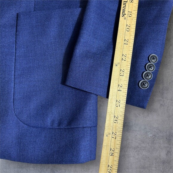 NAUTICA Mens Blazer Sport Coat Two Button Casual Jacket 40R Navy Blue Suits - Picture 9 of 12